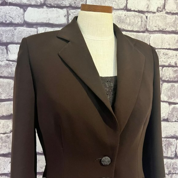 Le Suit Brown 2 Piece Tank & Matching Long Sleeve Jacket Size 8 - Picture 2 of 10